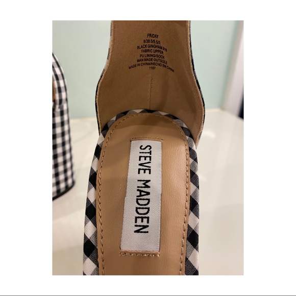 Steve Madden Friday gingham high heeled sandal 8 - Picture 7 of 9
